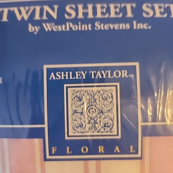 Vintage Twin Sheet Set by WestPoint Stevens Pink Floral Stripes Sealed Package - Picture 10 of 11